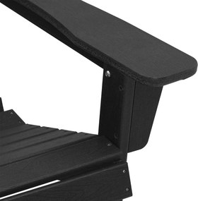 vidaXL Καρέκλα Adirondack Μαύρο HDPE