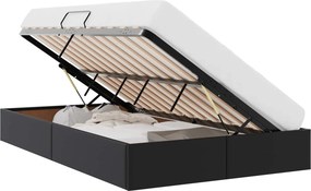 vidaXL Κρεβάτι Οθωμανικού Τύπου Μαύρο 120 x 200 cm Τεχνητό Δέρμα