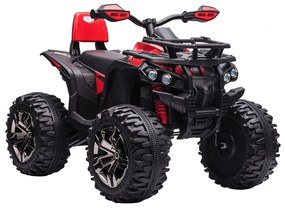 HOMCOM Ηλεκτρικό παιδικό τετράτροχο, 3-8 χλμ/ώρα, 45 λεπτά λειτουργίας, προβολείς LED, μουσικό πρόγραμμα αναπαραγωγής με USB, για παιδιά 3 έως 5 ετών