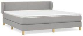 vidaXL Κρεβάτι Boxspring με Στρώμα Ανοιχτό Γκρι 180x200 εκ. Υφασμάτινο