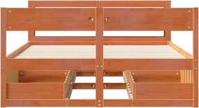 vidaXL Σκελετός Κρεβ. Χωρίς Στρώμα Καφέ Κεριού 120x200 εκ Μασίφ Πεύκο