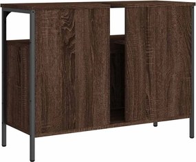 vidaXL Ντουλάπι Νιπτήρα Μπάνιου Καφέ Δρυς 80x30x60 εκ. Επεξ. Ξύλο
