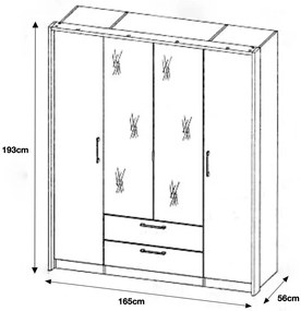 Ντουλάπα Glossier τετράφυλλη