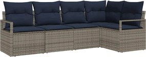 vidaXL Σετ Καναπέ 5 pcs Γκρι συνθετικό ρατάν