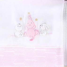 Σεντόνια Κούνιας (Σετ) Rythmos Elephant Friends Pink