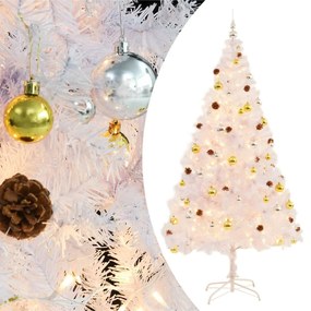 vidaXL Χριστουγεννιάτικο Δέντρο Τεχνητό με Μπάλες/LED Λευκό 210 εκ.