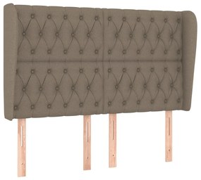 Κεφαλάρι με Πτερύγια Taupe 163x23x118/128 εκ. Υφασμάτινο - Μπεζ-Γκρι