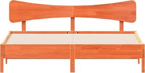 vidaXL Σκελετός Κρεβ. Χωρίς Στρώμα Καφέ Κεριού 200x200 εκ Μασίφ Πεύκο