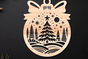 Σετ των 3 Intra απο ξύλο plywood 3mm-4mm πάχος Χριστουγεννιάτικο Στολίδι Δίασταση 8x8 cm INTRAFABR-110255207