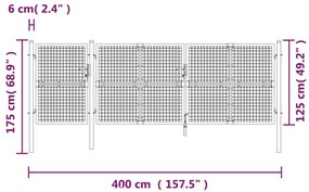 ΠΟΡΤΑ ΠΕΡΙΦΡΑΞΗΣ ΜΕ ΠΛΕΓΜΑ ΠΡΑΣΙΝΗ 400 X 175 ΕΚ. ΓΑΛΒΑΝ. ΑΤΣΑΛΙ 154537