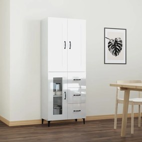 vidaXL Ντουλάπα Γυαλιστερό Λευκό από Επεξεργασμένο Ξύλο