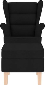 vidaXL Πολυθρόνα Κουνιστή Μαύρη Υφασμάτινη με Υποπόδιο