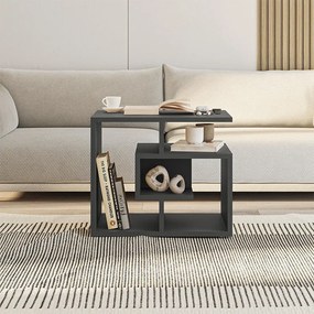 Τραπεζάκι βοηθητικό Labirent Megapap χρώμα ανθρακί 54x40x45εκ.
