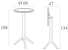 SKY OLIVE GREEN BAR Φ60Χ108εκ.ΠΤΥΣ/ΝΟ ΤΡΑΠ. ΠΟΛ/ΝΙΟΥ