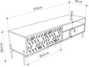 Έπιπλο Τηλεόρασης Sapphire Δρυς CROGIMO 170x45x48.6