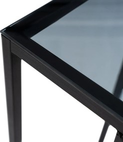 Side Table Alaska C - Smoked Glass Black