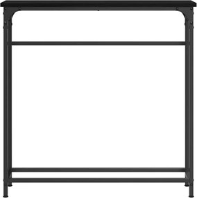 vidaXL Τραπέζι κονσόλας με ράφι Μαύρη Οξυά 75 x 19,5 x 75 εκ.