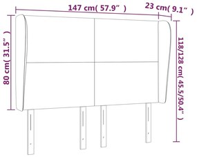Κεφαλάρι με Πτερύγια Λευκό 147x23x118/128 εκ. Συνθετικό Δέρμα - Λευκό