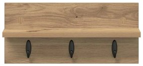 vidaXL Τοίχου Κρεμάστρα με ράφι artisan δρυς 40 x 10.5 x 18 εκ