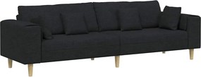vidaXL Καναπές Μαύρο 250 x 77 x 76 εκ. ύφασμα