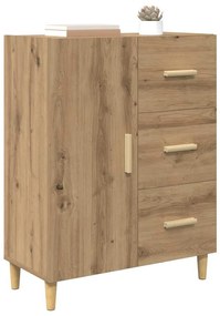 vidaXL Πλαϊνό γραφείο με συρτάρι artisan δρυς 34 x 69.5 x 90 εκ