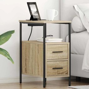 vidaXL Κομοδίνο 2 pcs Δρύς Sonoma 30 x 48 x 61 εκ Επεξεργασμένο ξύλο