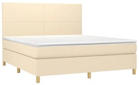 ΚΡΕΒΑΤΙ BOXSPRING ΜΕ ΣΤΡΩΜΑ ΚΡΕΜ 160X200 ΕΚ. ΥΦΑΣΜΑΤΙΝΟ 3142190