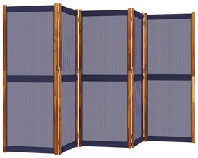 Διαχωριστικό Δωματίου με 5 Πάνελ Σκούρο Μπλε 350 x 180 εκ. - Μπλε