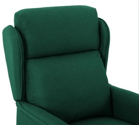 vidaXL Πολυθρόνα Μασάζ Σκούρο Πράσινο Τζιν