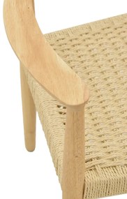 Πολυθρόνα Juvan pakoworld φυσικό rubberwood 64x53x77εκ