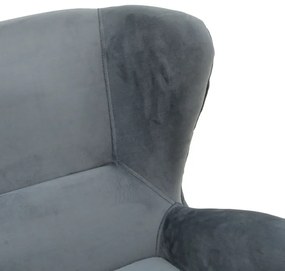Πολυθρόνα Regalo pakoworld βελούδο σε ανθρακί απόχρωση 75x88x85εκ