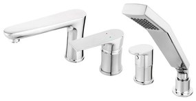 Μπαταρία Μπάνιου Επικαθήμενη Algeo Square BAQ11A Chrome Ferro Metal