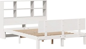 vidaXL Κρεβάτι Βιβλιοθήκη Χωρίς Στρώμα 140x200 εκ Μασίφ Ξύλο Πεύκο
