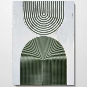 Πίνακας Καμβάς 112RGN1109 50x70cm White-Olive Wallity Κάθετοι Wood, Canvas