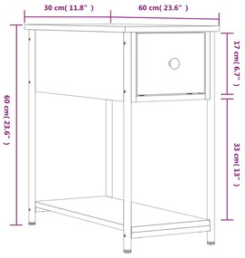 ΚΟΜΟΔΙΝΟ ΜΑΥΡΟ 30 X 60 X 60 ΕΚ. ΑΠΟ ΕΠΕΞΕΡΓΑΣΜΕΝΟ ΞΥΛΟ 826053