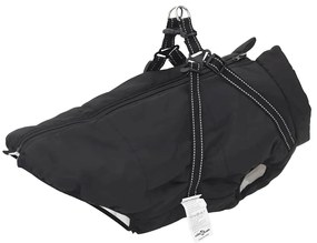 vidaXL παλτό σκύλου με ιμάντα αδιάβροχο αντανακλαστικό μαύρο L68