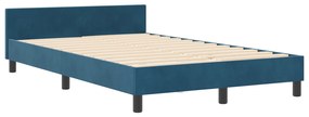 vidaXL Κρεβάτι Σκελετός Σκούρο Μπλε 120x200 εκ. Βελούδο