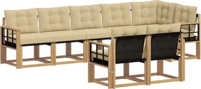 vidaXL Σειρά Καναπέ Εξωτερικού με μαξιλάρι 8 pcs Λευκό και Μπεζ