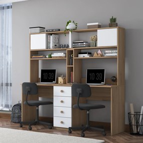 Γραφείο Καρυδί / Λευκό ECRON 180x50x166.3