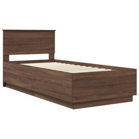 VidaXL Σκελετός Κρεβατιού Καφέ δρυς 70 x 190 cm Επεξεργασμένο Ξύλο