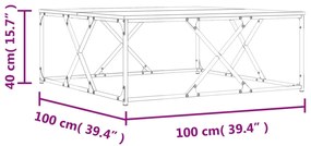 Τραπεζάκι Σαλονιού Καφέ Δρυς 100x100x40 εκ. Επεξεργασμένο Ξύλο - Καφέ