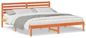 vidaXL Σκελετός Κρεβατιού Καφέ κεριού 200 x 200 cm Μασίφ ξύλο πεύκου