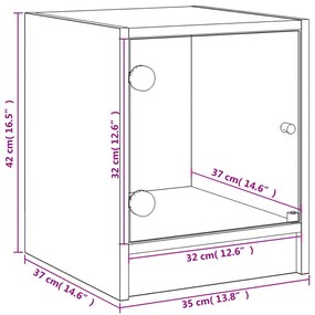 ΚΟΜΟΔΙΝΑ ΜΕ ΓΥΑΛΙΝΕΣ ΠΟΡΤΕΣ 2 ΤΕΜ. ΛΕΥΚΑ 35X37X42 ΕΚ. 836344