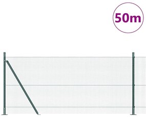 vidaXL Φράχτης με Στήλες. Πράσινο 0.8 x 50 μ Ατσάλι