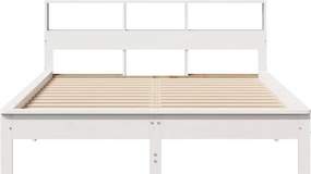 vidaXL Σκελετός Κρεβ. Χωρίς Στρώμα Λευκό 140x200 εκ Μασίφ Πεύκο