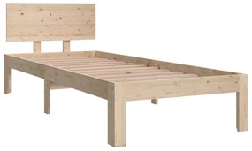 vidaXL Πλαίσιο Κρεβατιού 75 x 190 εκ. από Μασίφ Ξύλο Small Single