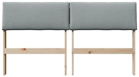 vidaXL Ταπετσαρισμένο κεφαλάρι Ανοιχτό γκρι 135 cm