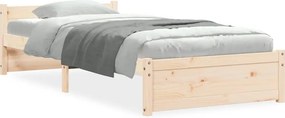 vidaXL Πλαίσιο Κρεβατιού 75 x 190 εκ. από Μασίφ Ξύλο Small Single