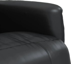 vidaXL Πολυθρόνα Ανακλινόμενη με Υποπόδιο Μαύρη από Συνθετικό Δέρμα