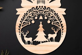 Σετ των 3 Intra απο ξύλο plywood 3mm-4mm πάχος Χριστουγεννιάτικο Στολίδι Δίασταση 8x8 cm INTRAFABR-110145001